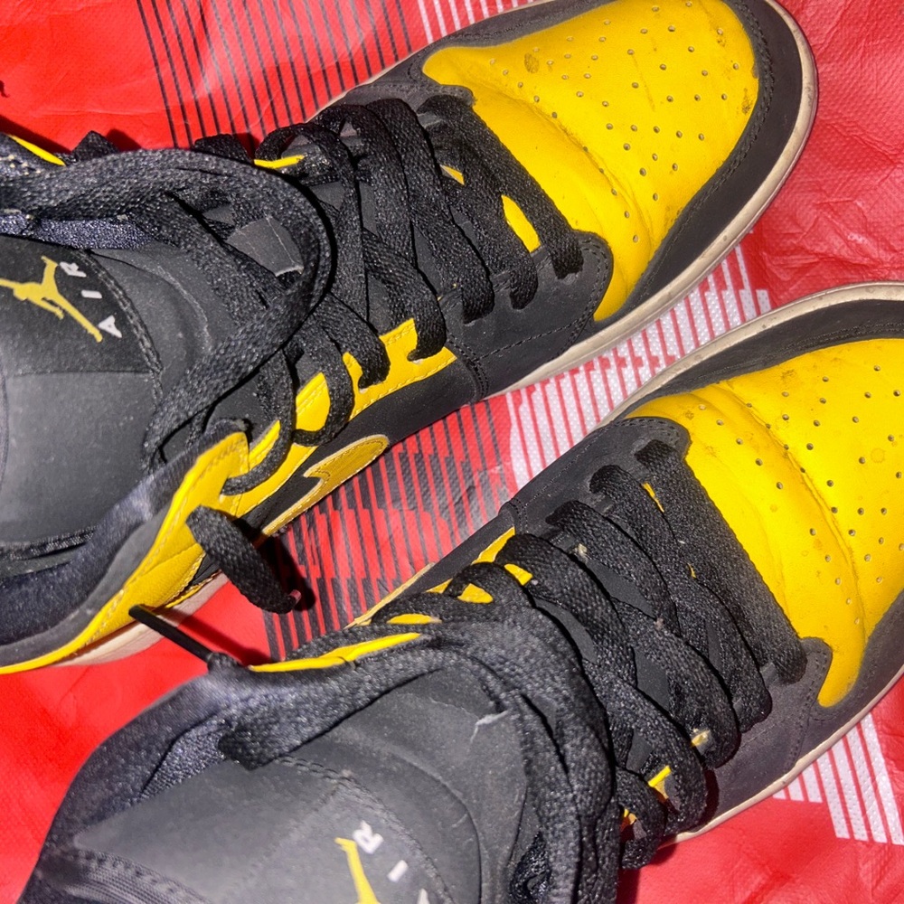 Air Jordan Black and Yellow Sneakers